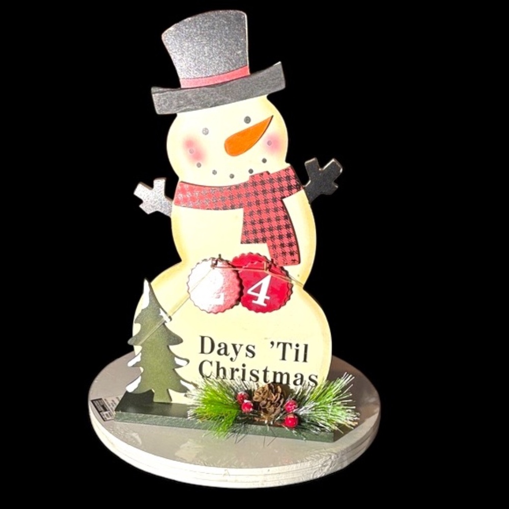 Darice Snowman Christmas Countdown with Red and Black Accents